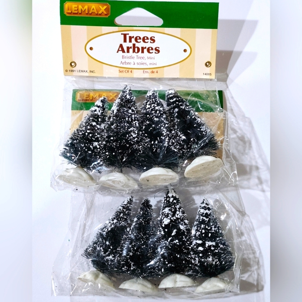 Lemax Tree Arbres Accessory 14005 Holiday Time Figurine 1991 set Of 2 bags